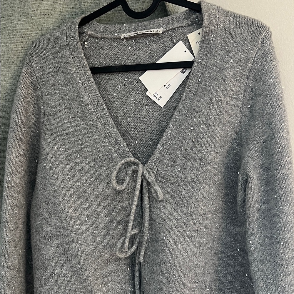 Abercrombie Gray Tie Sweater